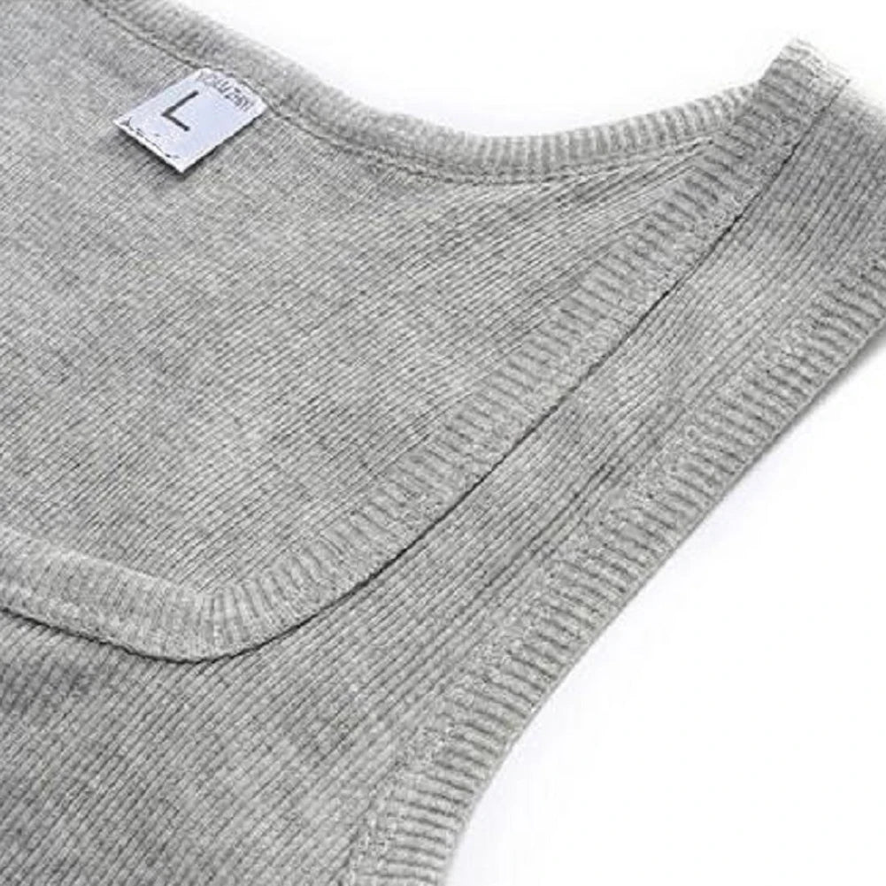 Summer Plus Size Men’s Sleeveless Fitness Tank Top – Casual Bodybuilding Vest for Gym or Daily Wear