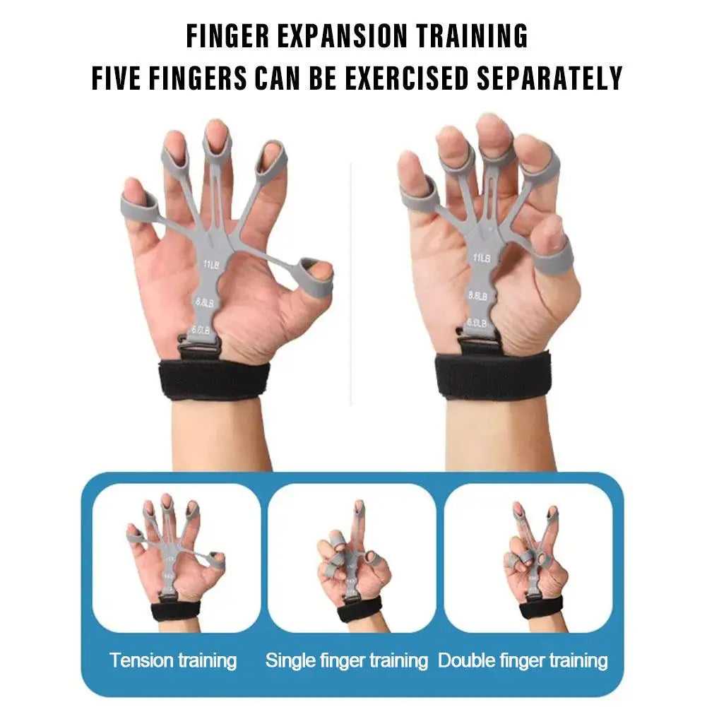 Adjustable 5 Finger Grip Exerciser – Silicone Hand & Wrist Strength Trainer for Forearm Rehab