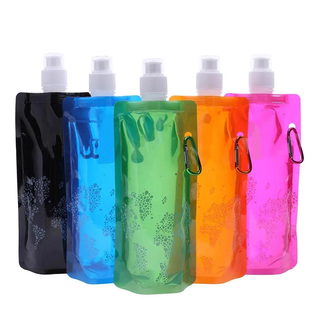 OIMG Portable Ultralight Foldable Silicone Water Bottle – Ideal for Hiking, Camping, and Outdoor