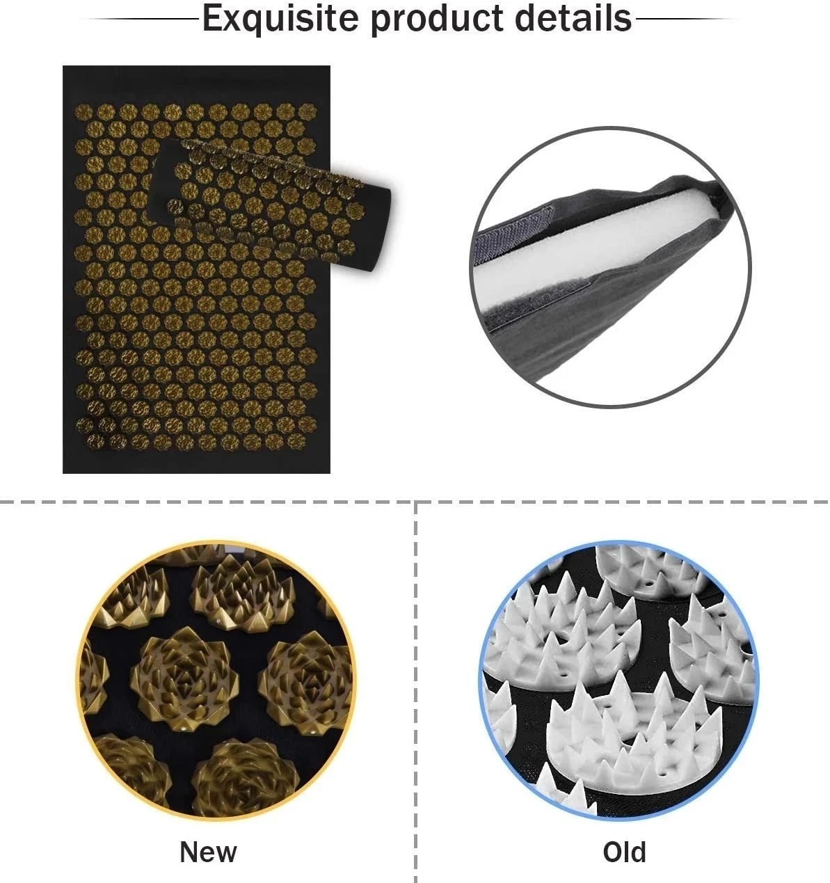 Acupressure Yoga Mat – Kuznetsov's Applicator Cushion with Spikes, Massage Pillow & Foot Massager