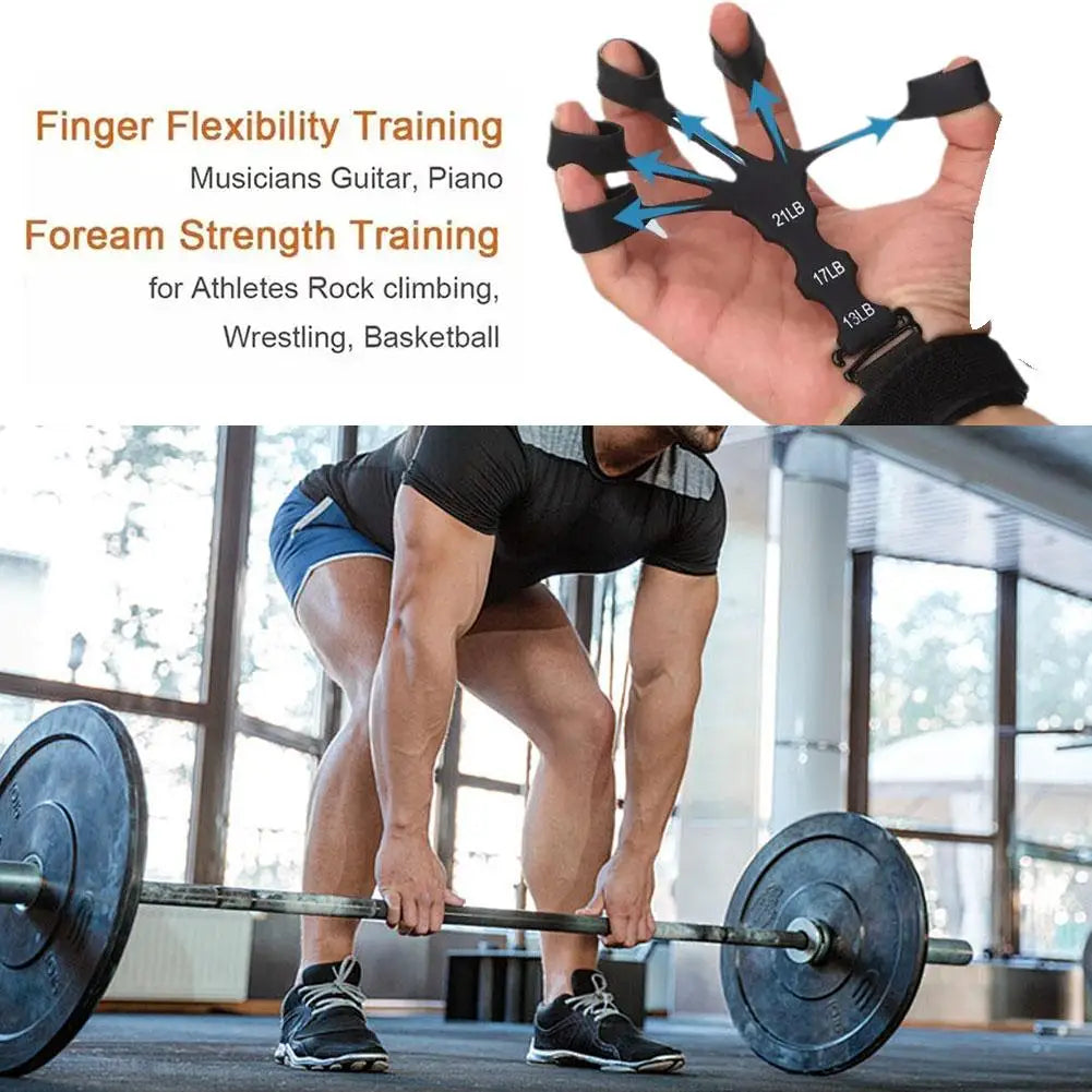 Adjustable 5 Finger Grip Exerciser – Silicone Hand & Wrist Strength Trainer for Forearm Rehab