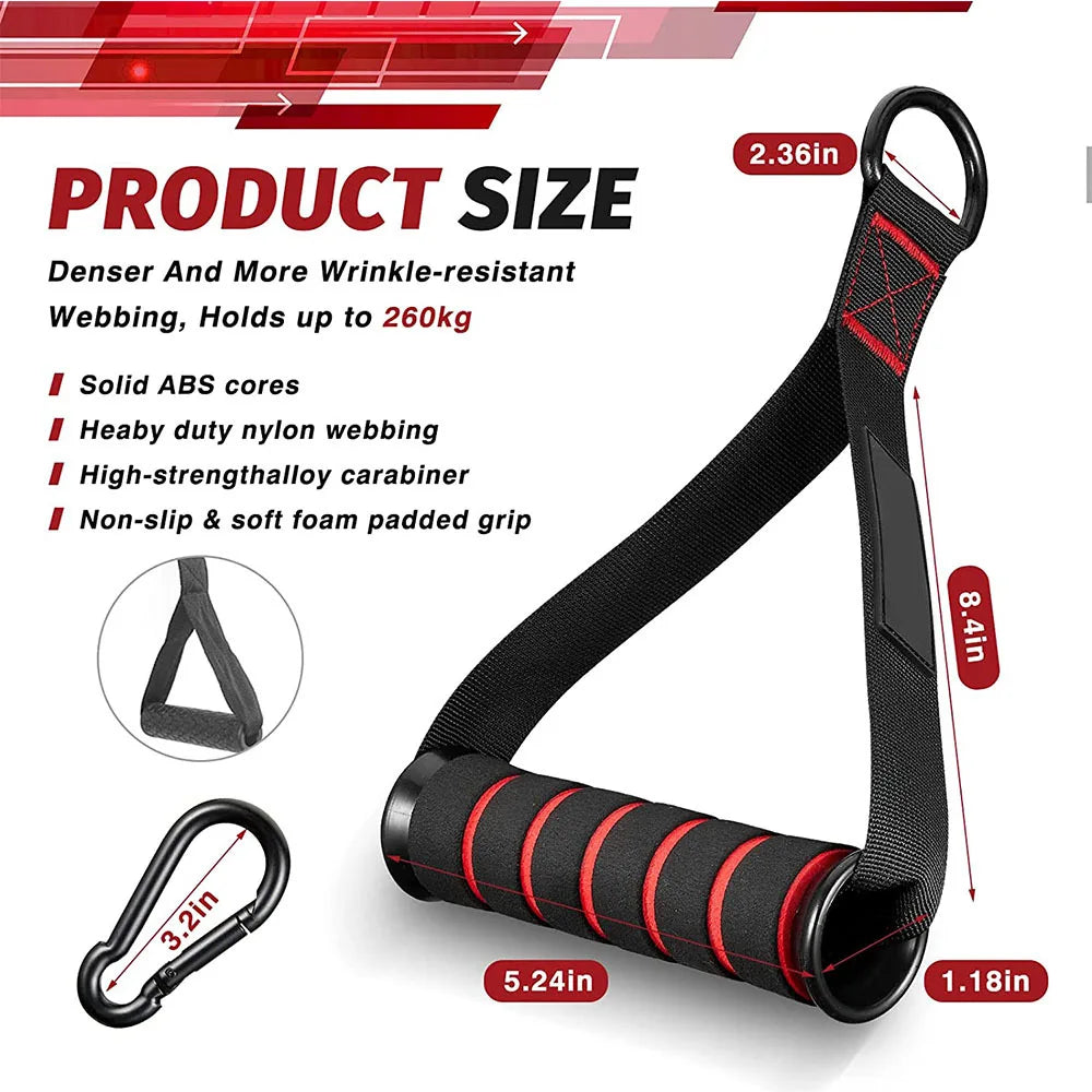 D-Ring Metal Gym Handles - Heavy Duty Grip for Cable Machines and Resistance Bands Fitness Accessories