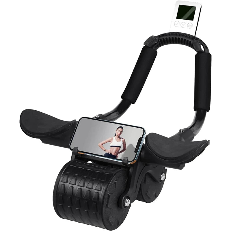 Automatic Rebound Abdominal Wheel – Double-Wheeled Core Muscle Trainer with Smart Counter Display