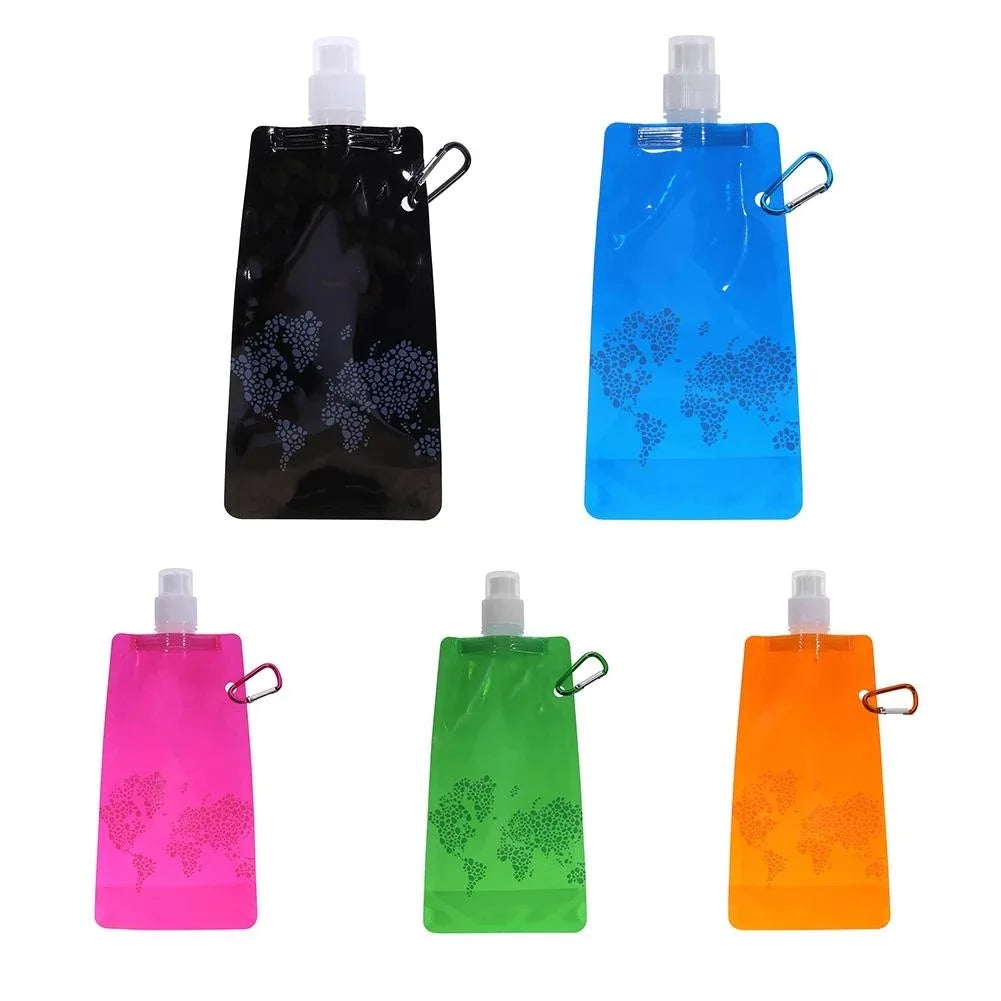 OIMG Portable Ultralight Foldable Silicone Water Bottle – Ideal for Hiking, Camping, and Outdoor