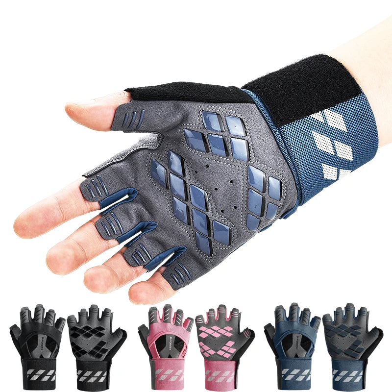 Fingerless Gym Gloves for Training - Gel Fitness Gloves for Men and Women Weightlifting