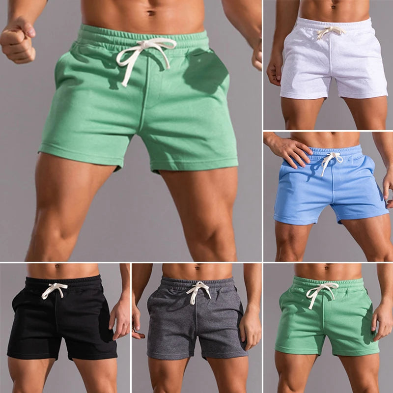 Summer Cotton Gym Shorts for Men | Breathable Running, Basketball, Tennis Workout Shorts | Sportswear Pants