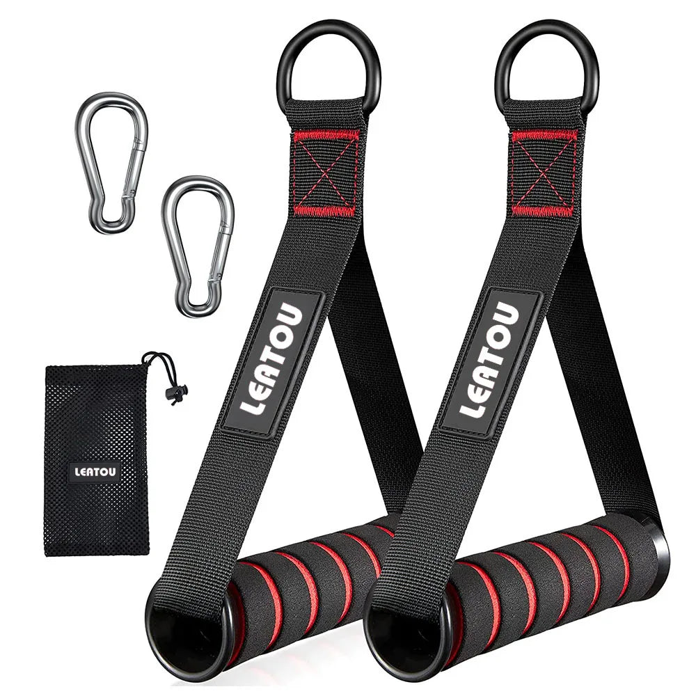 D-Ring Metal Gym Handles - Heavy Duty Grip for Cable Machines and Resistance Bands Fitness Accessories