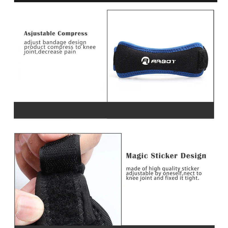 ADJUSTABLE KNEE PATELLAR TENDON SUPPORT BRACE - COMPRESSION KNEE PAD SLEEVE FOR BASKETBALL & SPORTS