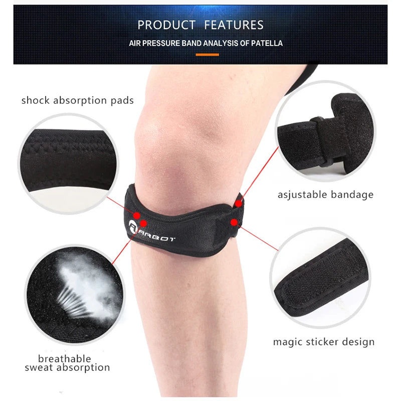 ADJUSTABLE KNEE PATELLAR TENDON SUPPORT BRACE - COMPRESSION KNEE PAD SLEEVE FOR BASKETBALL & SPORTS