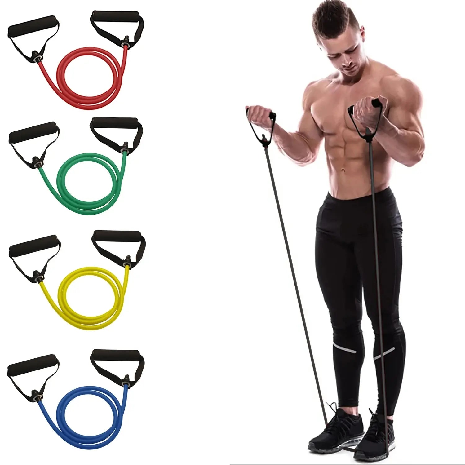 Resistance Bands with Handles – Full-Body Workout for Men & Women, Great for Home Training.