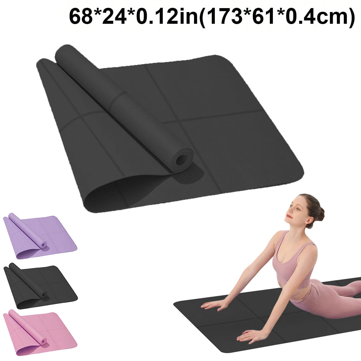 Anti-Skid EVA Yoga Mat - 4MM Thick Comfort Foam for Fitness, Pilates & Gymnastics