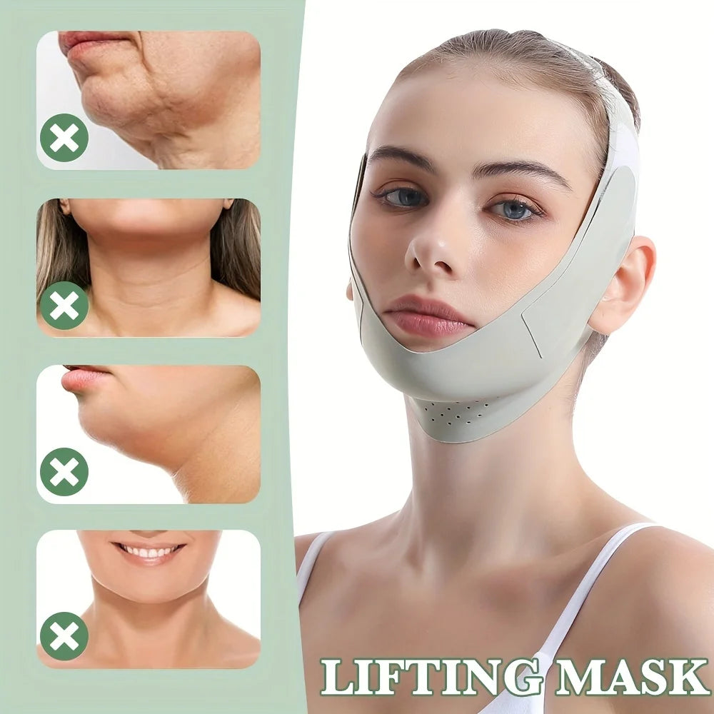 Reusable V Line Face Slimming Bandage – Chin Cheek Lift Belt for Women | Facial Massage Strap