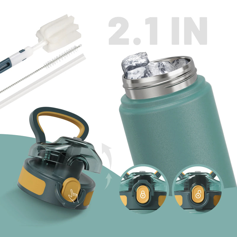 FEIJIAN Thermos Bottle with Straw – 600ml / 720ml Stainless Steel Thermal Flask for Outdoor Sports