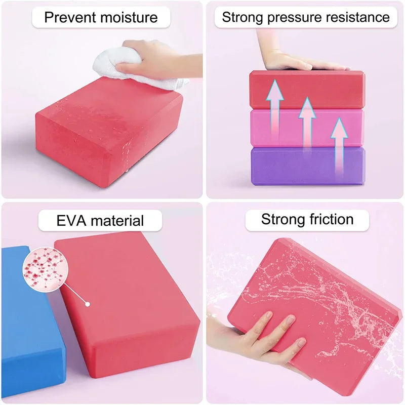 High-Density Yoga Blocks – EVA Pilates Bricks for Stability, Balance, and Flexibility Training