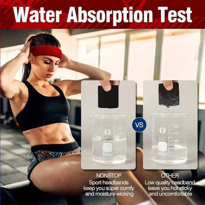 Thin and Light Sports Elastic Cotton Headband for Women and Men – Ideal for Running, Fitness and Yoga