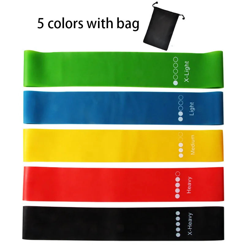 5-Piece Yoga Resistance Rubber Bands Set - Elastic Bands for Bodybuilding, Pilates, Fitness Workouts