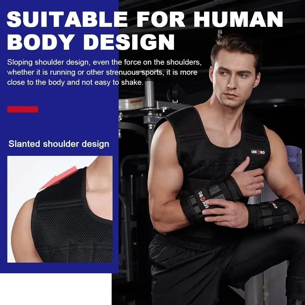 Adjustable Weight Training Vest – Empty Bag for Fitness, Running, Hand & Foot Strength Training