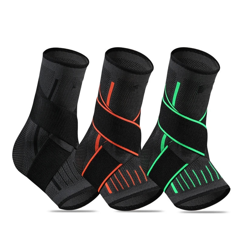 Pressurized Ankle Support Brace for Fitness, Sports, Gym | Elastic Foot Strap Protector, 1PC