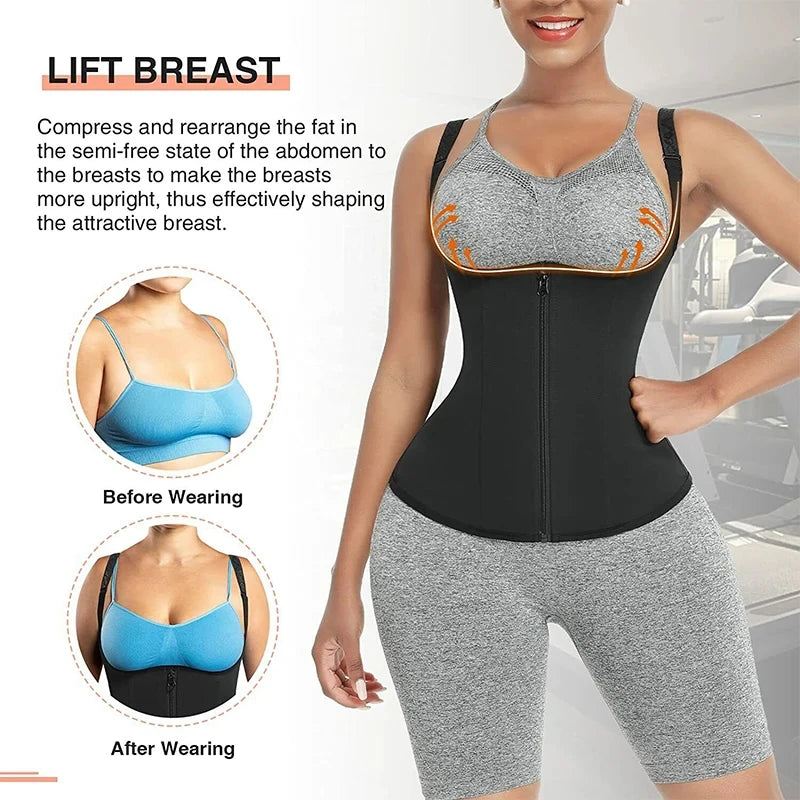 VASLANDA Sweat Waist Trainer Vest - Slimming Corset for Weight Loss & Body Shaping