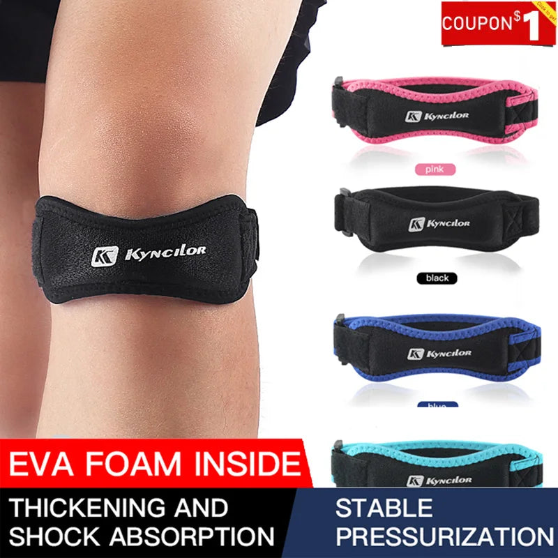 Adjustable Patella Knee Tendon Strap|Knee Pain Relief, Sports Protector for Running, Cycling, Gym
