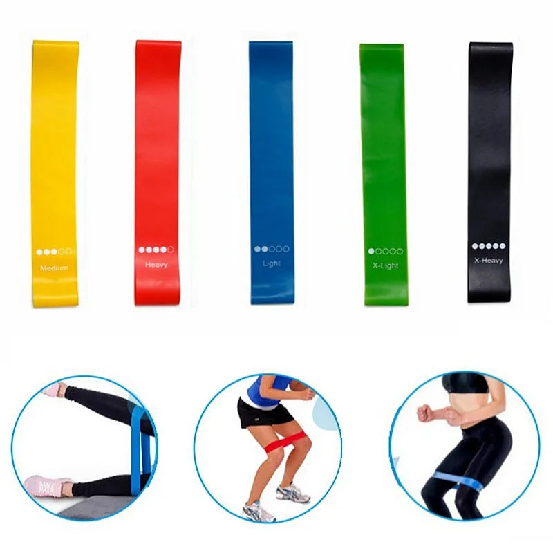 5-Piece Yoga Resistance Rubber Bands Set - Elastic Bands for Bodybuilding, Pilates, Fitness Workouts