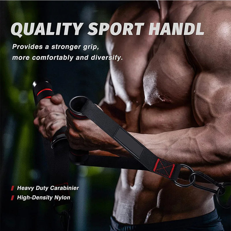 D-Ring Metal Gym Handles - Heavy Duty Grip for Cable Machines and Resistance Bands Fitness Accessories