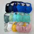 DFYNE Impact Sports Bra with Logo – Women’s Seamless Halter Neck Padded Open Back Yoga Top