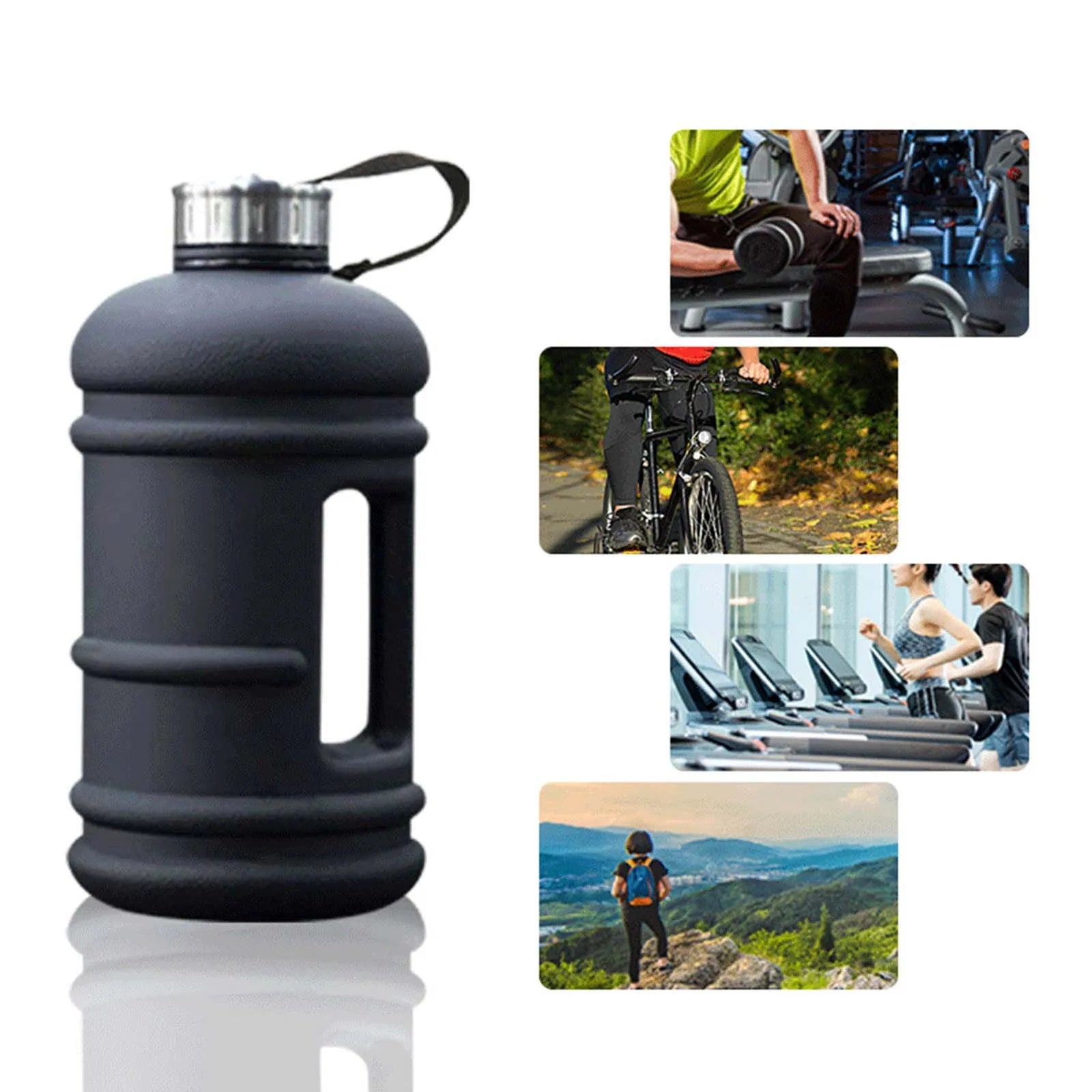 2.2L Large Capacity Plastic Sports Bottle - Portable Outdoor Travel Water Cup & Protein Shaker