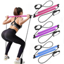 PORTABLE YOGA PILATES BAR STICK WITH RESISTANCE BAND FOR HOME GYM WORKOUTS