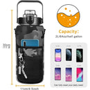 2L Water Bottle Sleeve with Holder & Straw | Leakproof Gym & Sports Jug Cover for Men & Women