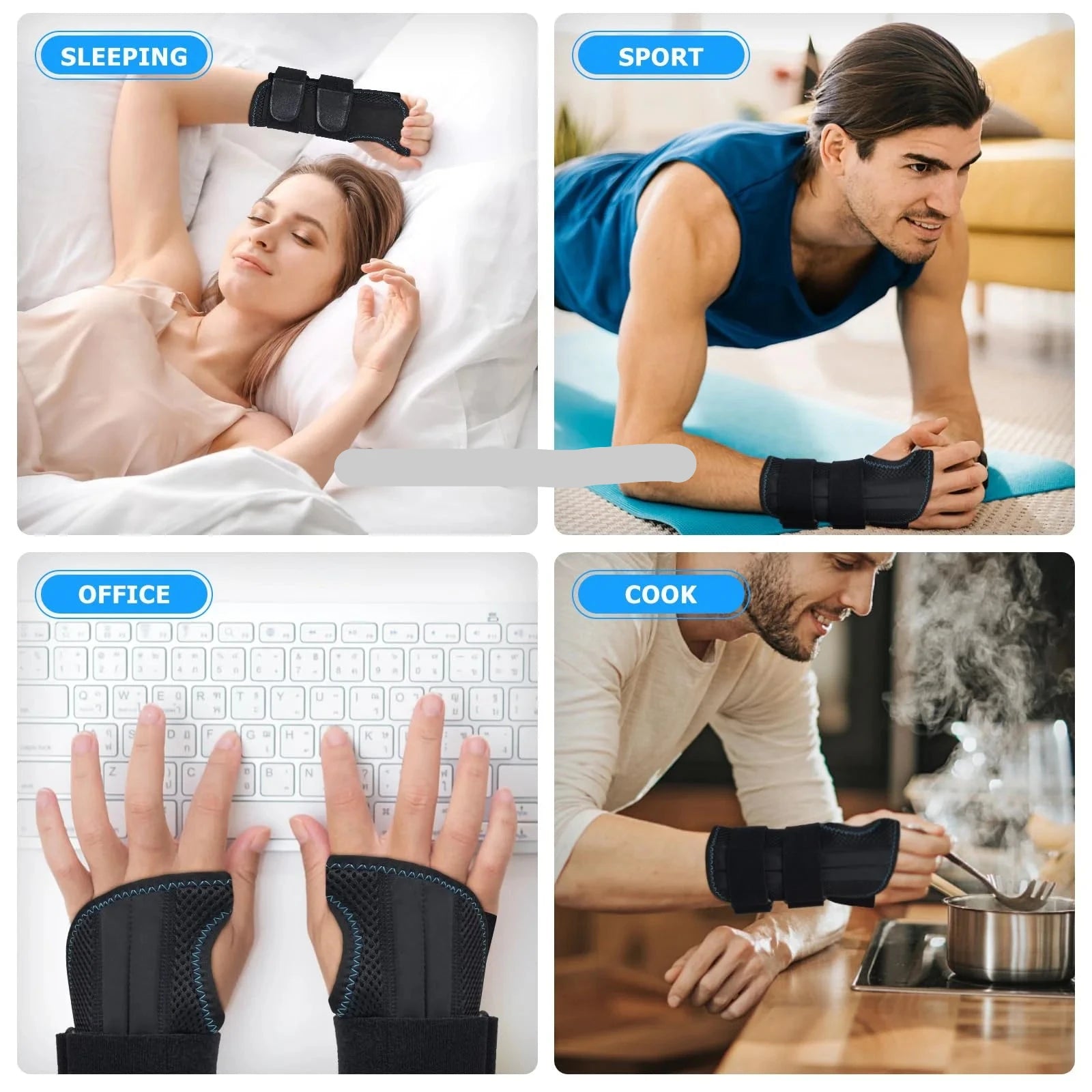 Adjustable Wrist Support Brace for Fitness, Weightlifting, Pain Relief | Left & Right Hand Support