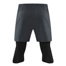 Men’s 2-in-1 Cropped Compression Pants with Zipper Pocket | Quick-Dry Running & Training Leggings