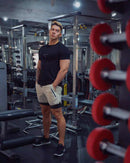 Men's Double-Layered Gym Training Shorts - Elastic Fitness Capris for Muscle Exercise and Sports