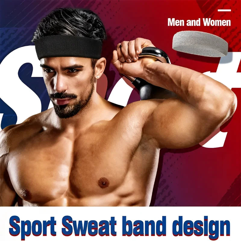 Thin and Light Sports Elastic Cotton Headband for Women and Men – Ideal for Running, Fitness and Yoga