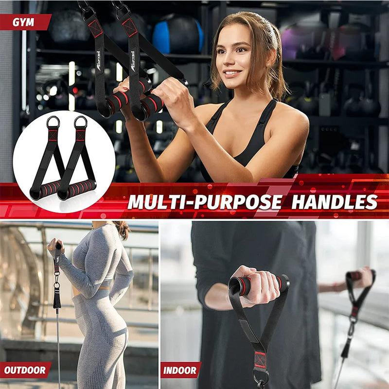 D-Ring Metal Gym Handles - Heavy Duty Grip for Cable Machines and Resistance Bands Fitness Accessories