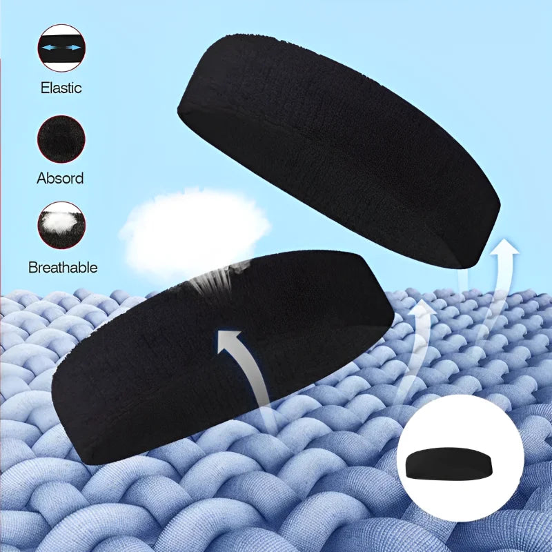 Thin and Light Sports Elastic Cotton Headband for Women and Men – Ideal for Running, Fitness and Yoga