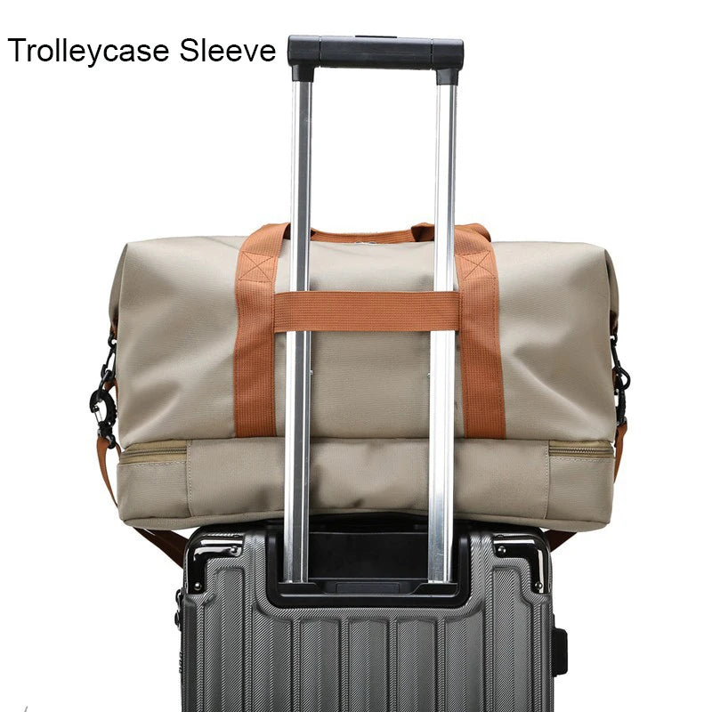 Portable Travel Gym Bag - Versatile Fitness Shoulder Crossbody Duffle Carry-On Weekender Bag