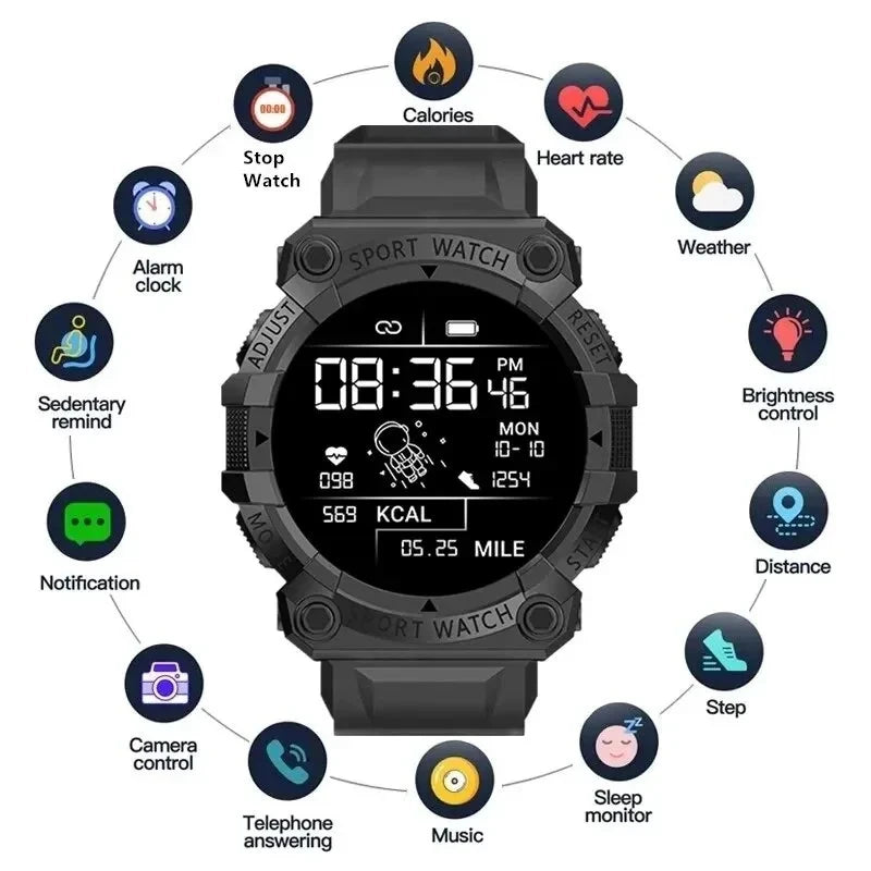 B33 Smartwatch|Heart Rate & Blood Pressure Monitor, Bluetooth 5.0, Outdoor Fitness Tracker