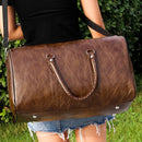 Men's Large Leather Travel Duffle Bag - Fashionable PU Shoulder Bag for Gym, Fitness, and Travel