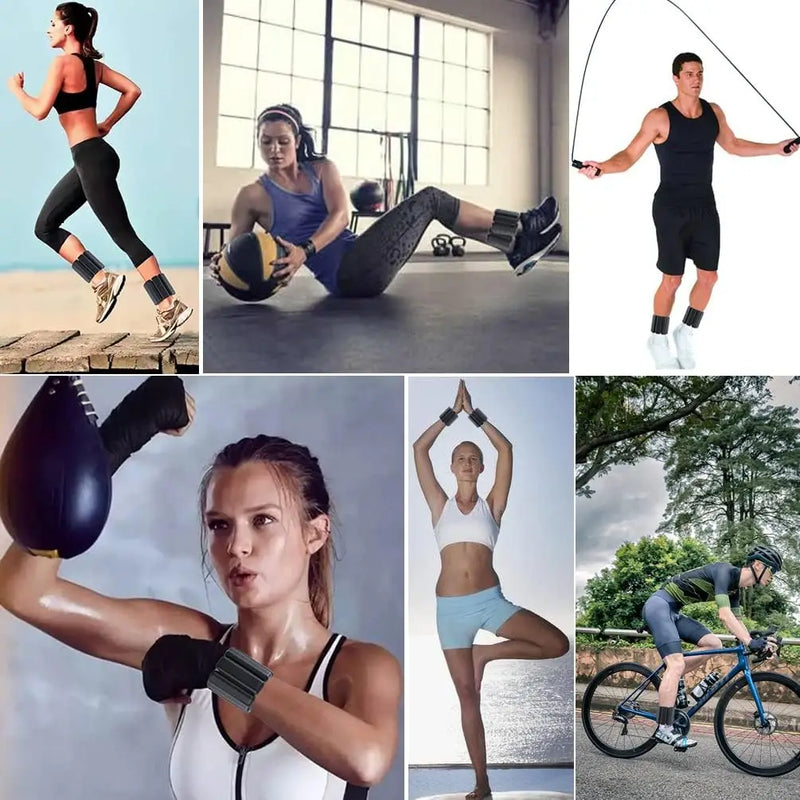 Adjustable Silicone Wrist & Ankle Weights–Resistance Bands for Workouts, Yoga, and Fitness Training.
