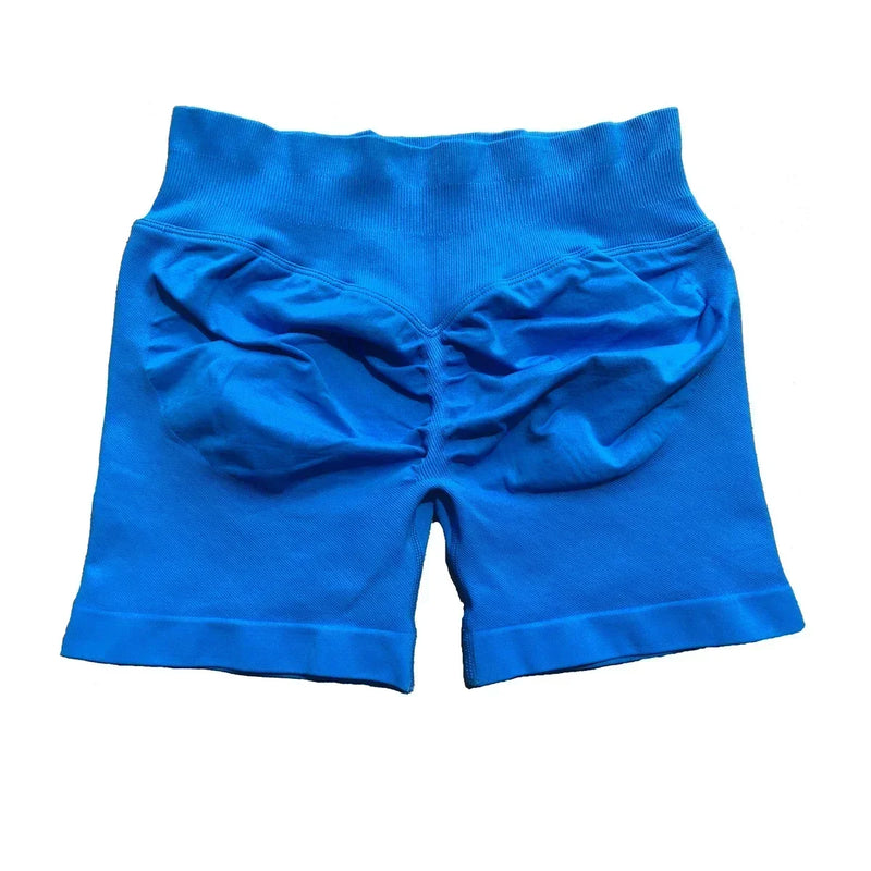 Impact Shorts 4.5" Low Ribbed Band Scrunch Bum Yoga Shorts – Seamless Flex Workout Gym Shorts