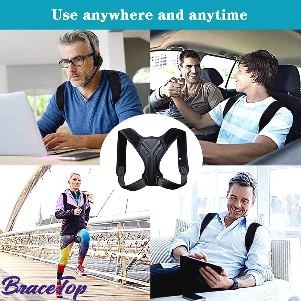Adjustable Back Shoulder Posture Corrector Belt – Clavicle Spine Support for Men, Women, & Teens