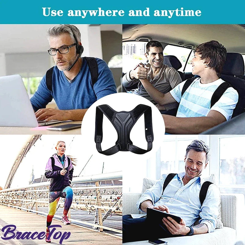 Adjustable Back Shoulder Posture Corrector Belt – Clavicle Spine Support for Men, Women, & Teens