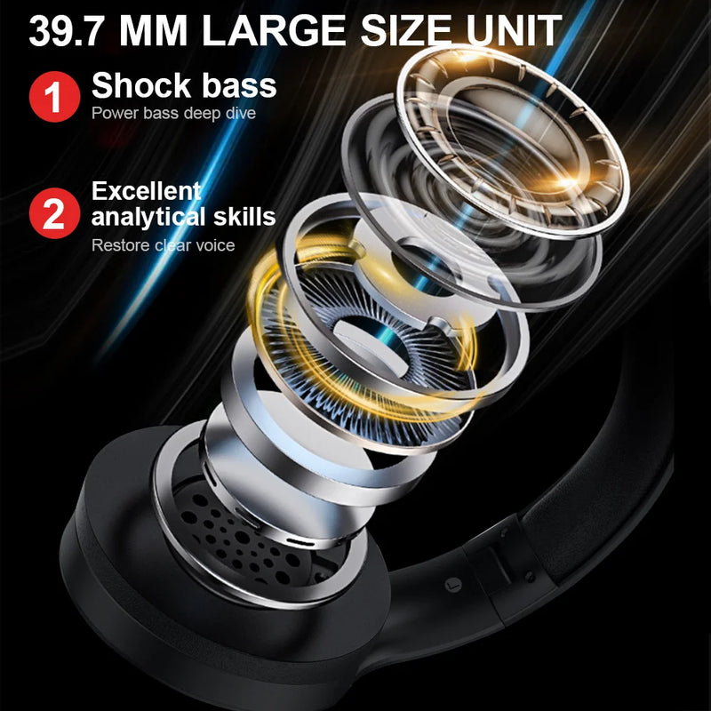 Siindoo Wireless Bluetooth Headphones – Foldable Stereo with Super Bass & Noise Reduction