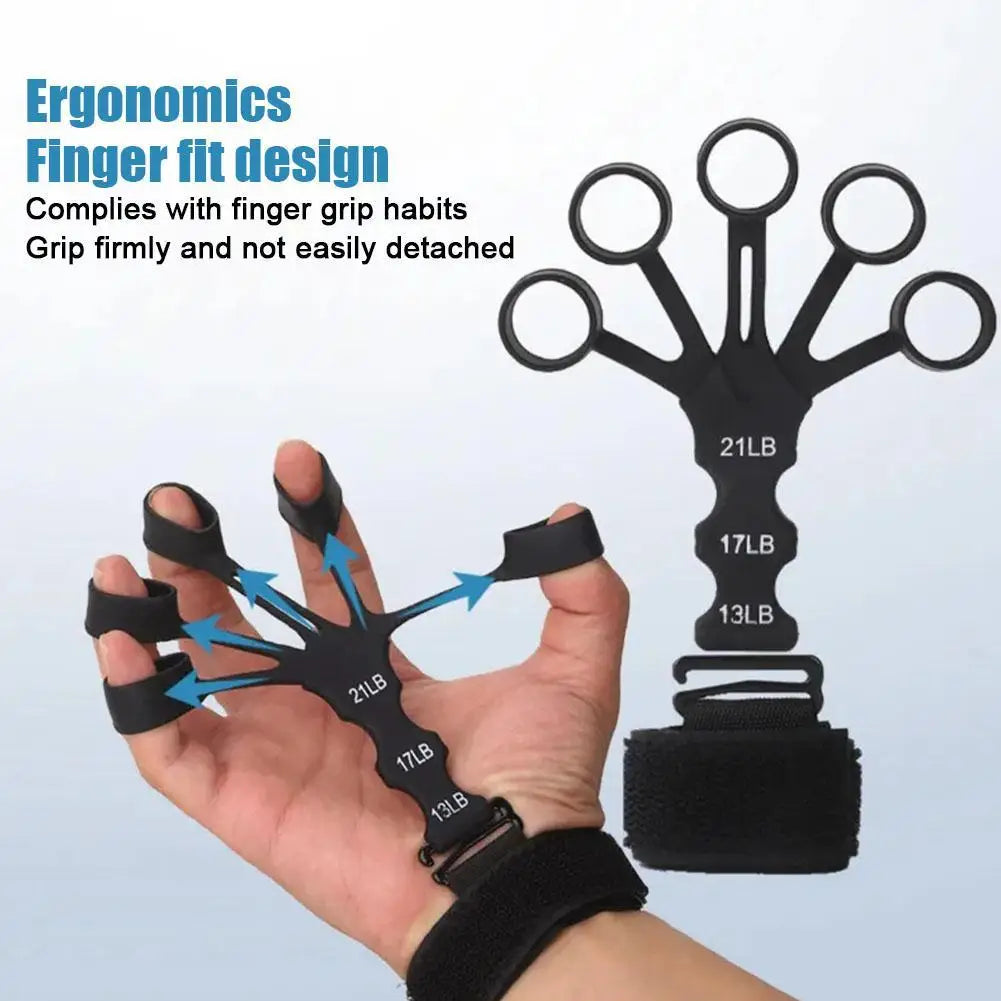 Adjustable 5 Finger Grip Exerciser – Silicone Hand & Wrist Strength Trainer for Forearm Rehab
