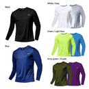 Summer Ice Silk Long Sleeve T-Shirt for Men - Quick Dry Breathable Outdoor Sun Protection