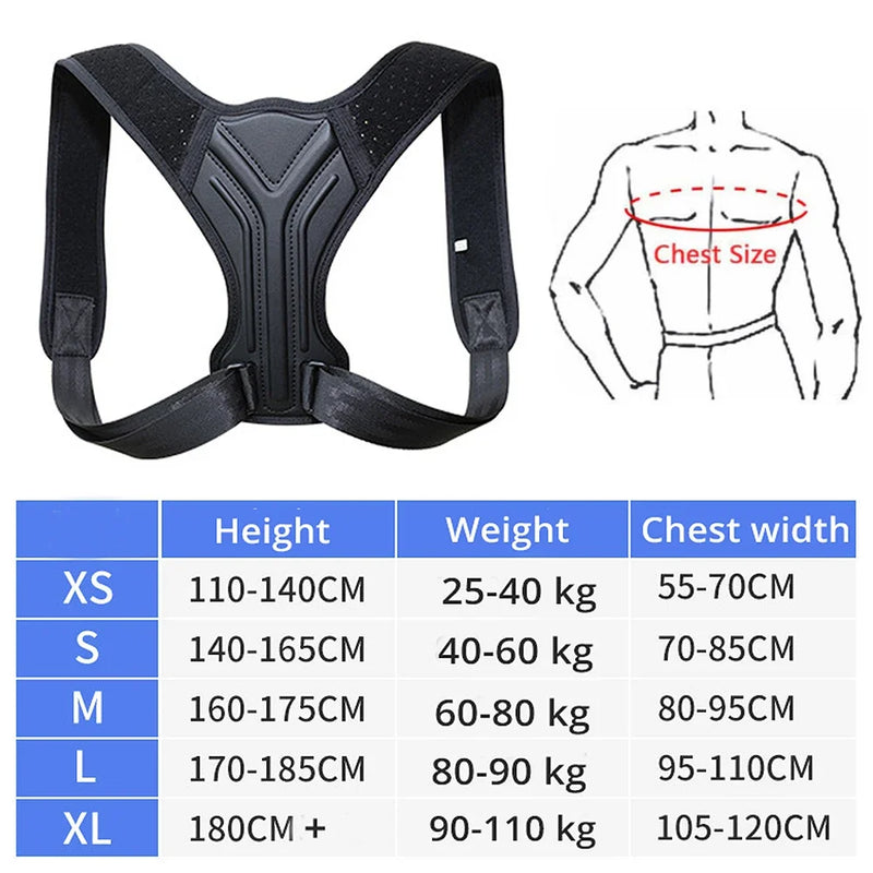 Adjustable Back Shoulder Posture Corrector Belt – Clavicle Spine Support for Men, Women, & Teens