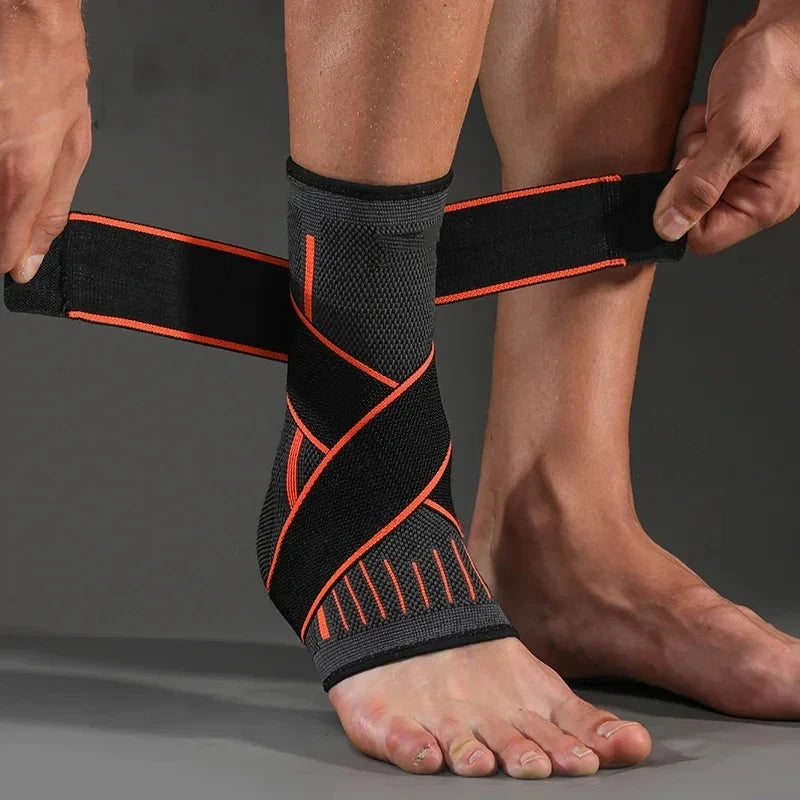 Pressurized Ankle Support Brace for Fitness, Sports, Gym | Elastic Foot Strap Protector, 1PC