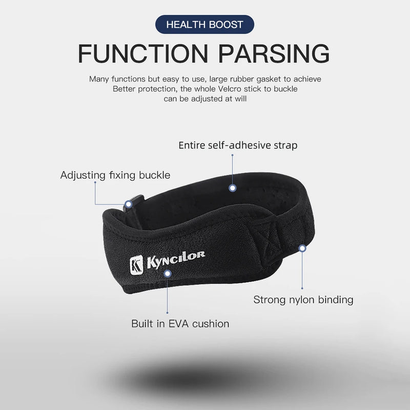 Adjustable Patella Knee Tendon Strap|Knee Pain Relief, Sports Protector for Running, Cycling, Gym