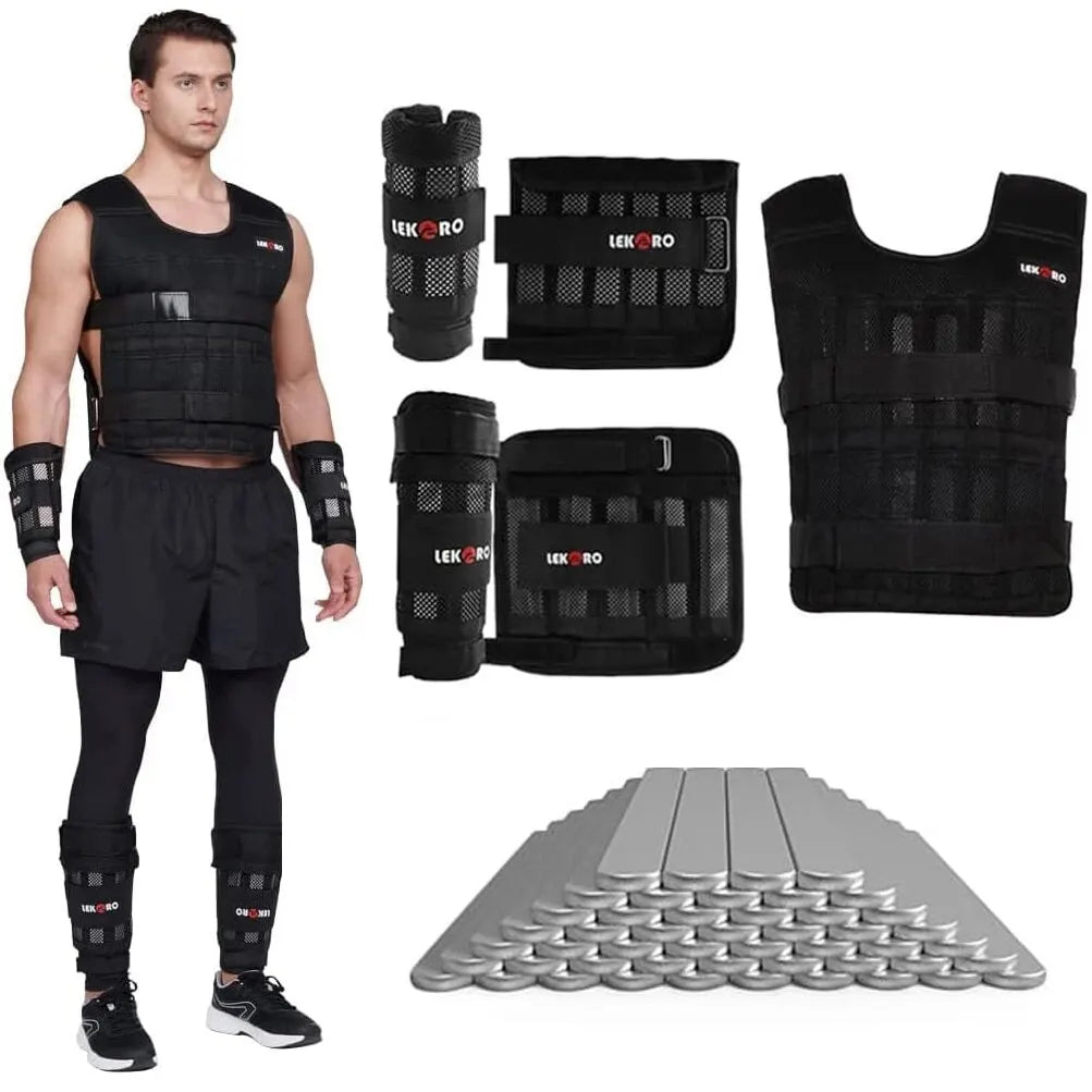 Adjustable Weight Training Vest – Empty Bag for Fitness, Running, Hand & Foot Strength Training